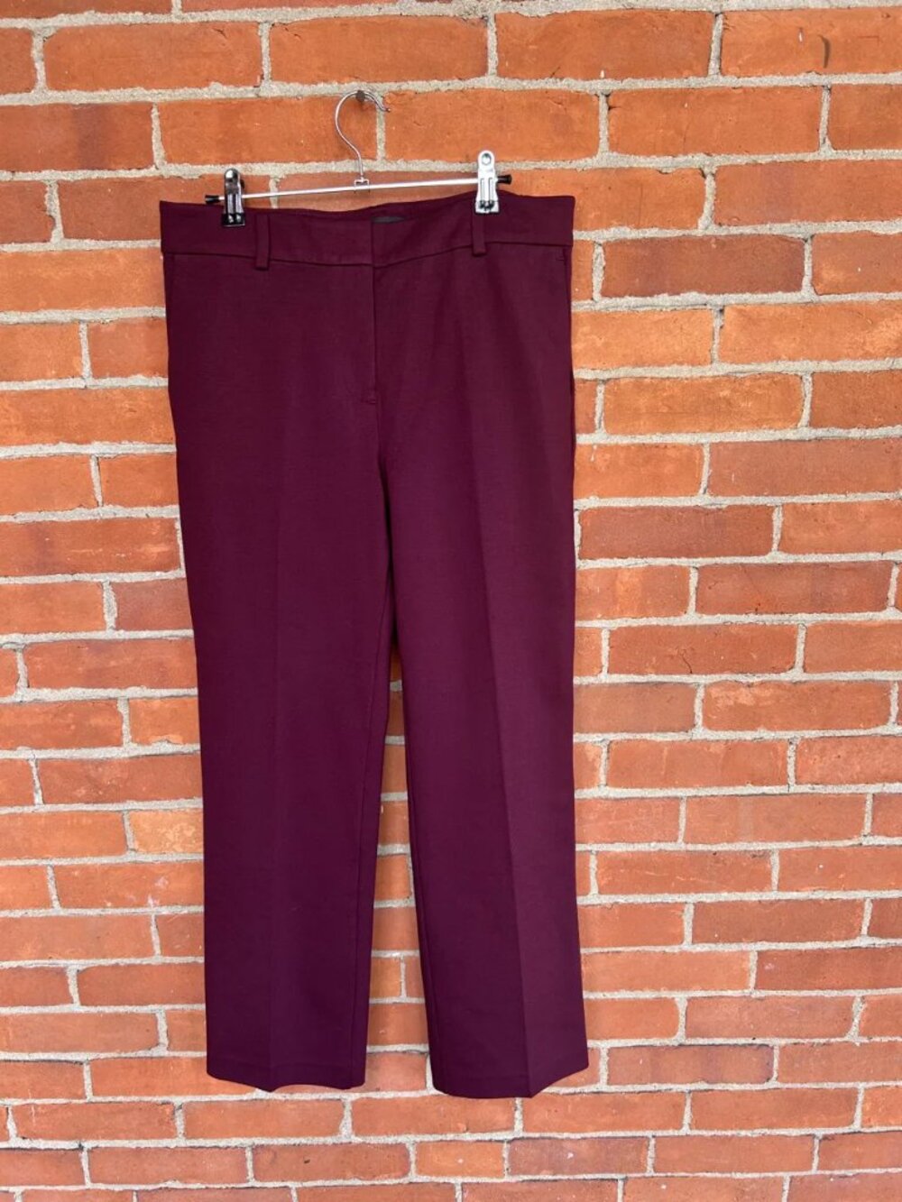 Ann Taylor Maroon Straight Leg Pants 10P Fall 2025 Never Worn 28" Inseam